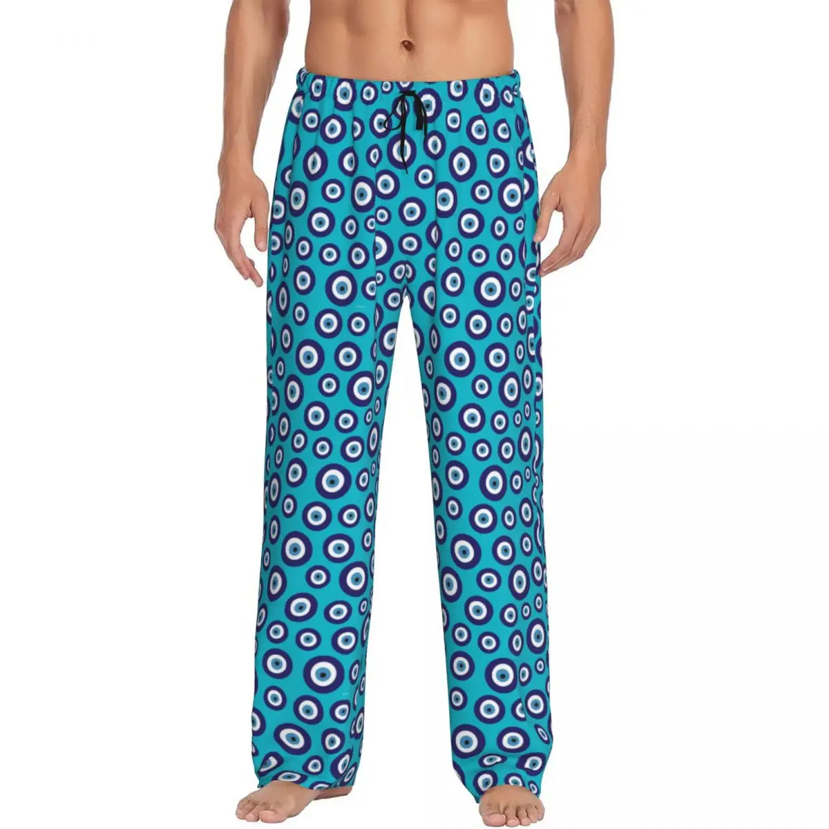

Custom Print Evil Eye Pattern Pajama Pants Men's Sleep Sleepwear Bottoms with Pockets
