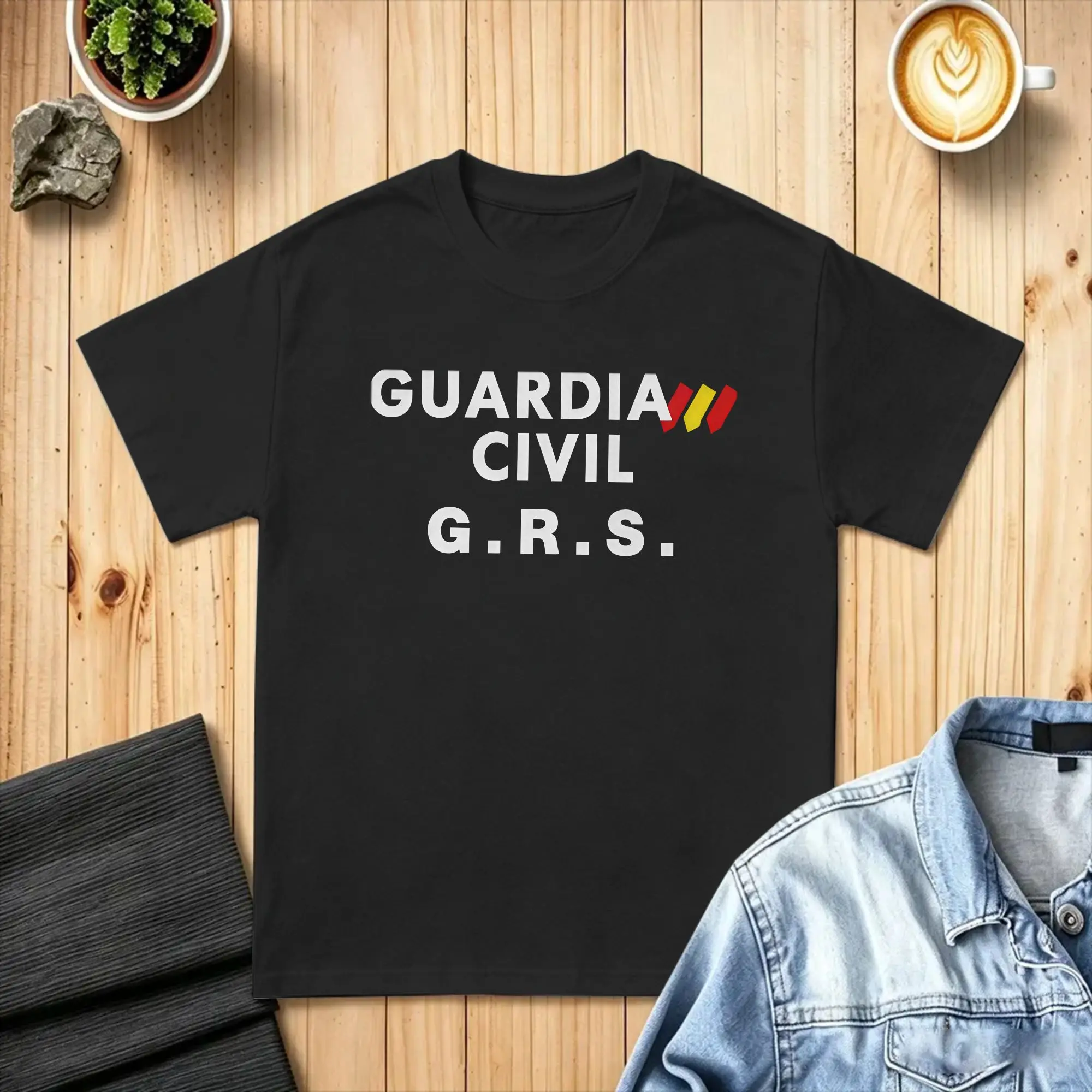 Vintage 2026 Spanish Guardia Civil Logo T-Shirts for Men Round Collar Pure Cotton T Shirts  Short Sleeve Tee Shirt 4XL 5XL Tops