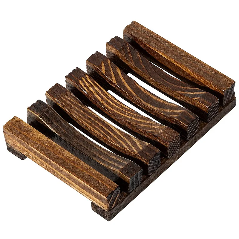 Wooden Soap Box New Retro Soap Holder Durable Fashion Wooden Bamboo Charcoal Soap Holder Household Bathroom Accessories