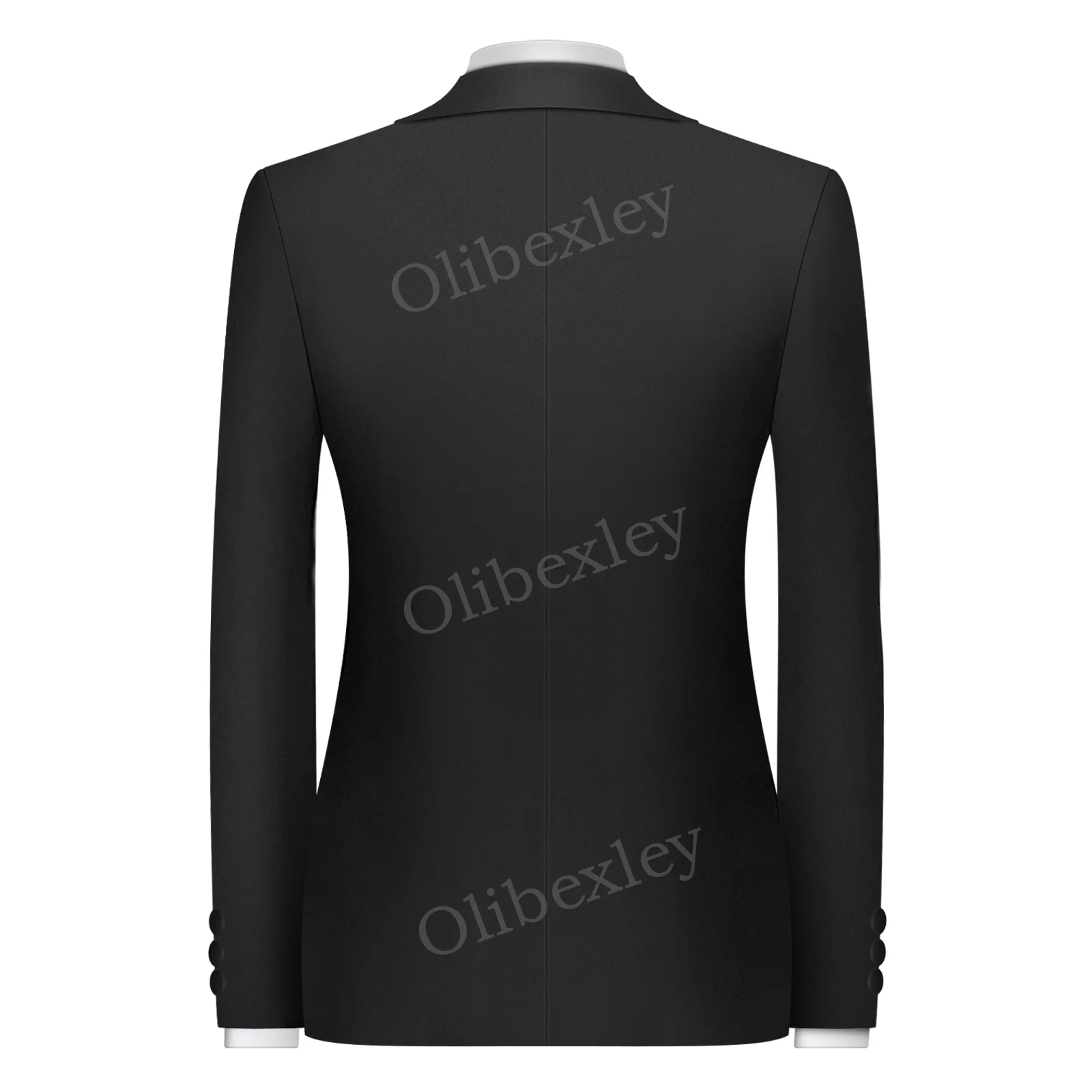 Olibexley Men's Suits 2 Pieces High Quality Beaded Crystals One Button Slim Fit Tuxedos Wedding Groom Business Dinner Prom