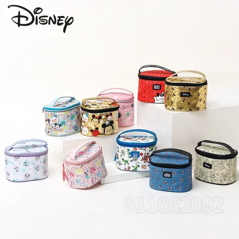 Disney Mickey Original New Women\'s Cosmetic Bag Cartoon Fashion Bucket Travel Cosmetic Bag Multifunctional Cosmetic Storage Bag