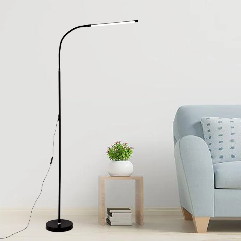 Simple LED Floor Lamp Eye Protection Touch Dimming Living Room Piano Standing Lamp Modern Bedroom Bedside Study Reading Light