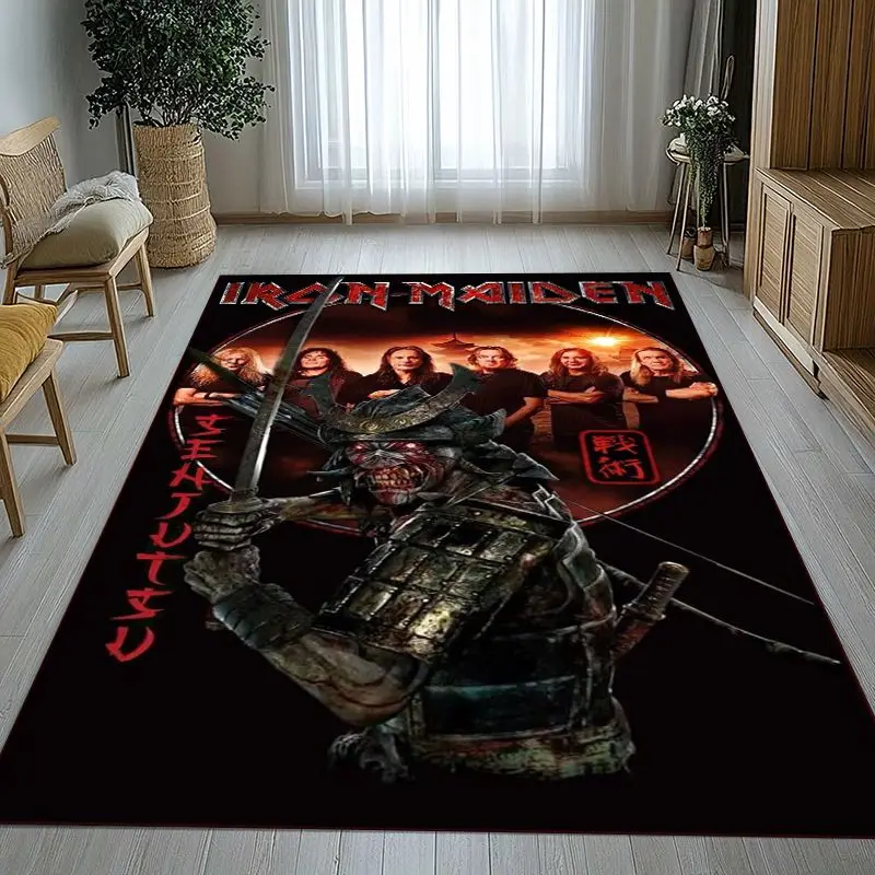 Eddie I-Iron M-Maiden Cartoon Sign Soft Non-Slip Large Area Rug for Living Room,Bedroom Playroom Carpet Mat for Sofa,Home Decor