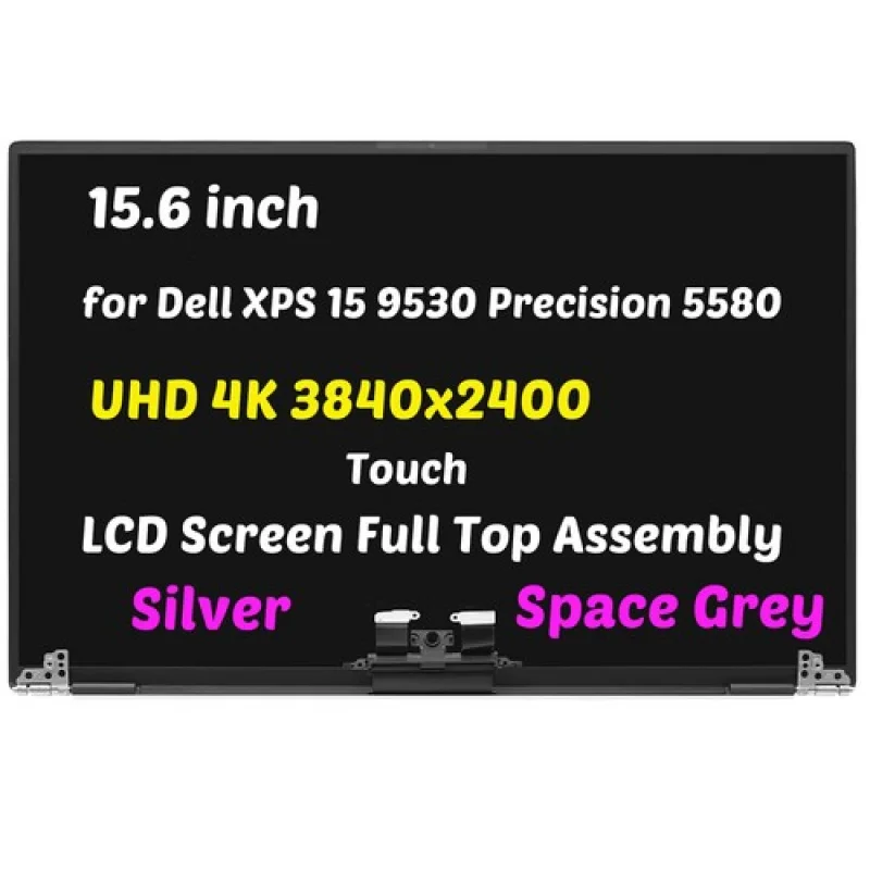 

A++Gray 15" UHD LCD LED Touch Screen Assembly Complete Display for Dell XPS 15 9530