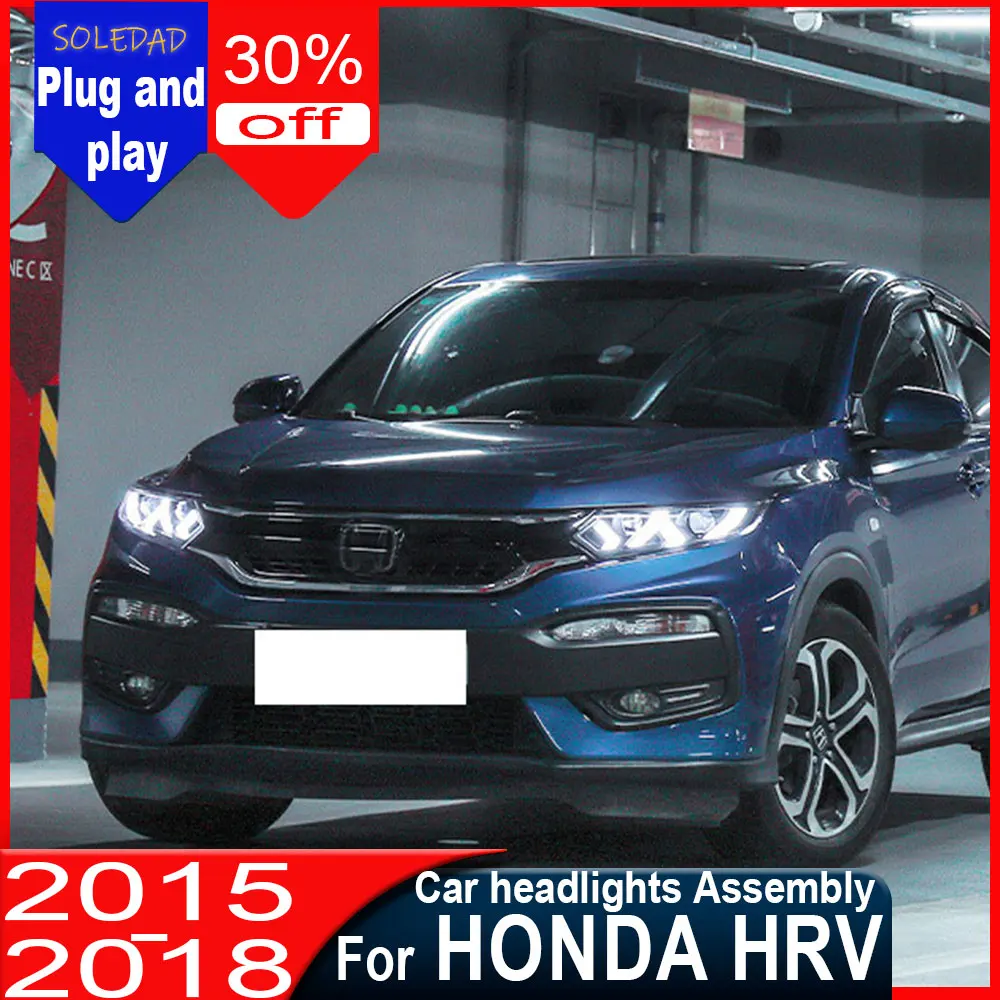 Car LED Headlight assembly  For HONDA HR-V 2015 2016 2017 2018 VEZEL DRL Turn Signal Headlamp Plug And Play Assemblies