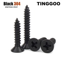 M1 M1.2 M1.4 M1.7 M2 M2.3 M2.6 M3 M3.5 M4 M5 M6 Black 304 Stainless Steel Phillips Flat Countersunk Head Self Tapping Wood Srew