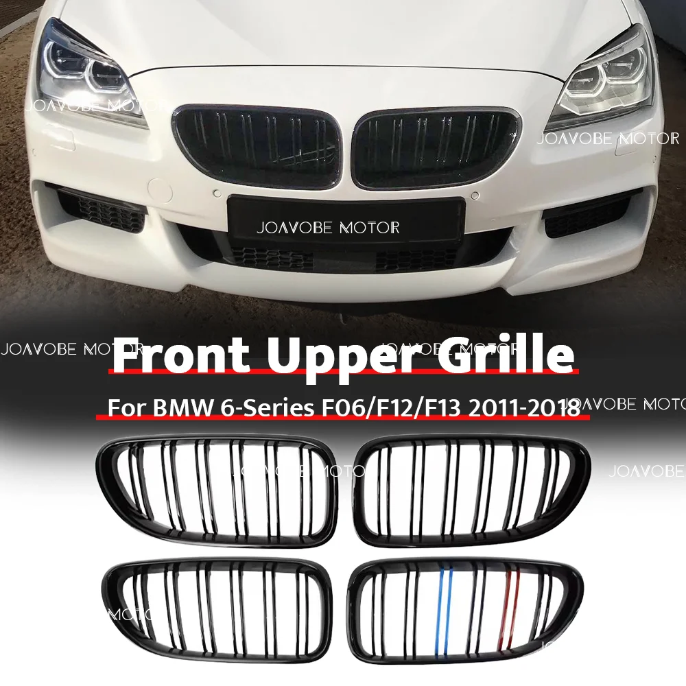 

Glossy Black Glossy M-Color Double Line Style Front Bumper Grille For BMW 6-Series F06 F12 F13 2011-2018