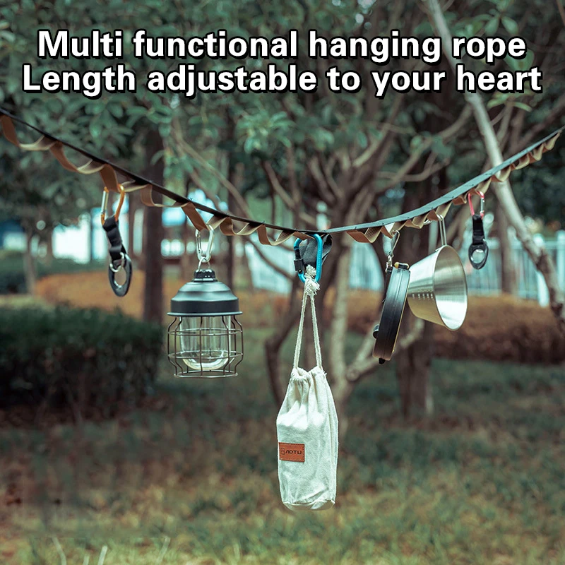 22 Loops Multi-Functional Camping Tent Hanging Ropes - Outdoor Canopy Storage And Clothesline Rope For Camping Organization