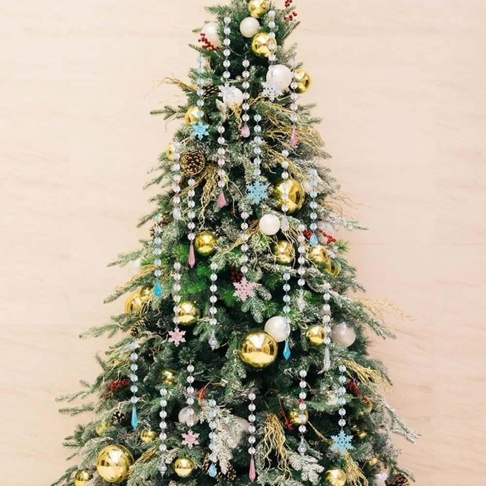 

6pcs/set Transparent Acrylic Ice Pendants Sparkling Crystal Prisms Christmas Tree Hanging Acrylic Snowflake Ornament