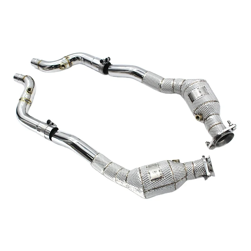 OEM New Style DownpipeFor Jaguar F-TYPE 3.0T 2017-2021 High Flow Stainless Steel Exhaust downpipe with heat shield