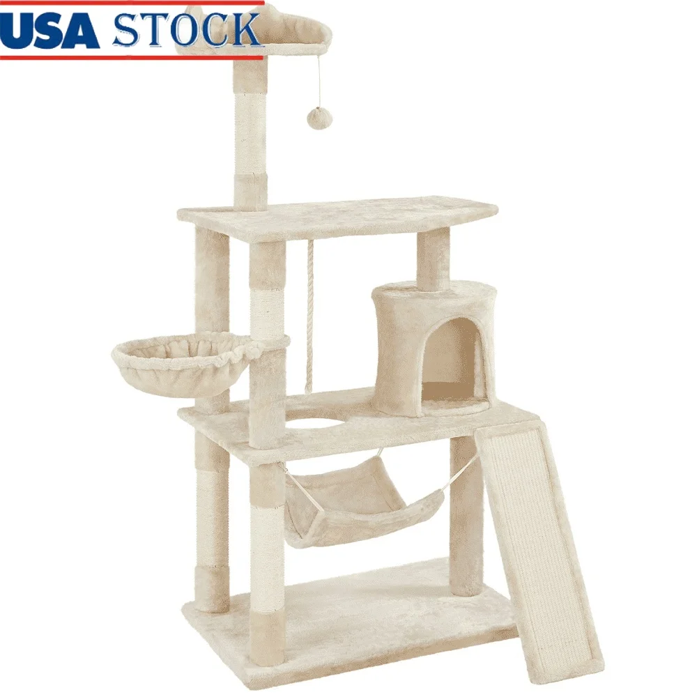 condo-d'arbre-a-chat-de-luxe-avec-postes-a-gratter-perche-hamac-centre-d'activite-pour-chatons-planche-e1-en-peluche-douce-beige-61-pouces