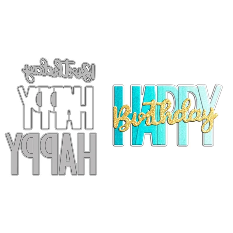 

Happy Birthday Gifts Cutting Dies DIY Scrapbooking Supplies Metal Dies Knife Mold For Card Making Albums Decor