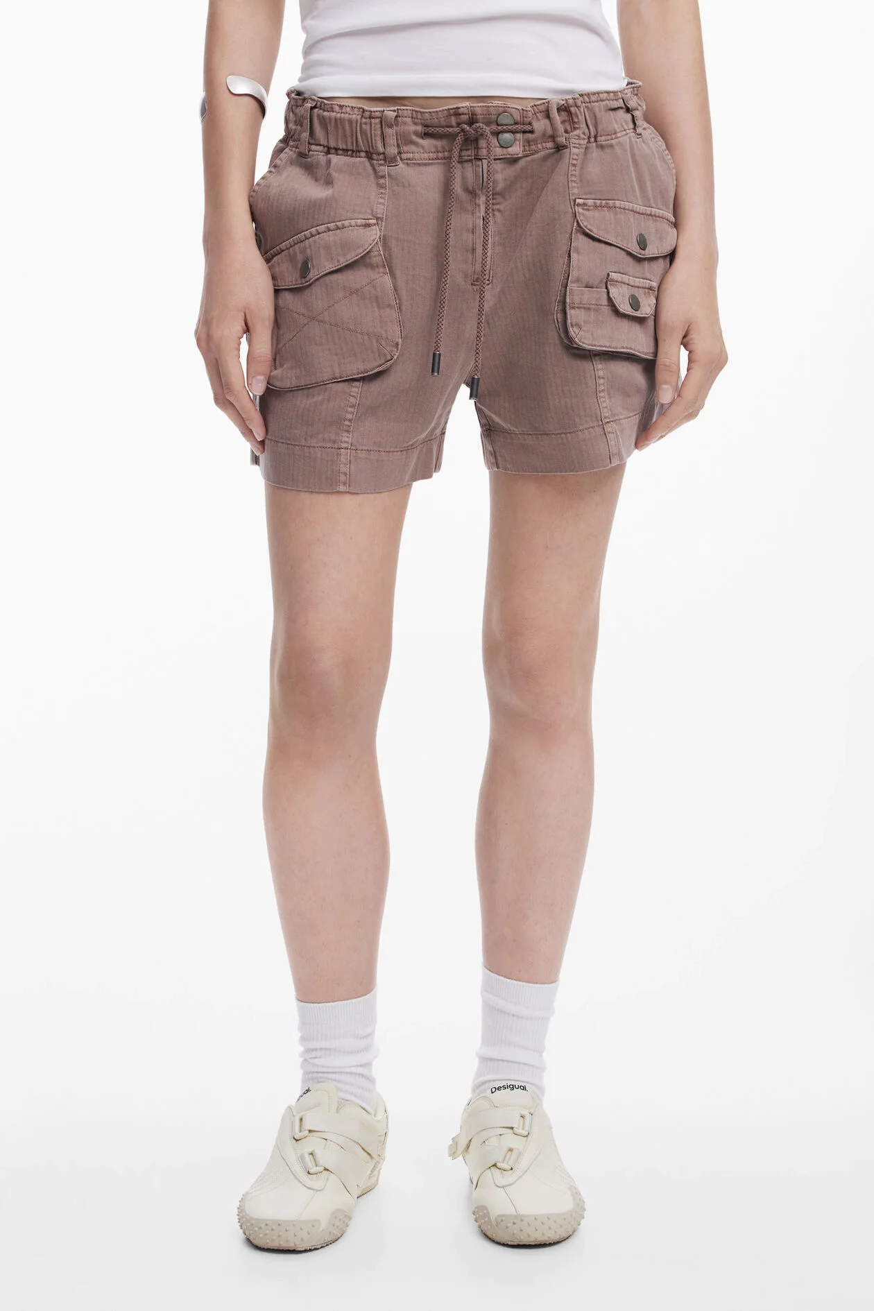 Shorts de trabalho casuais com bolso lavado e envelhecido espanhol para pedido original de comércio exterior