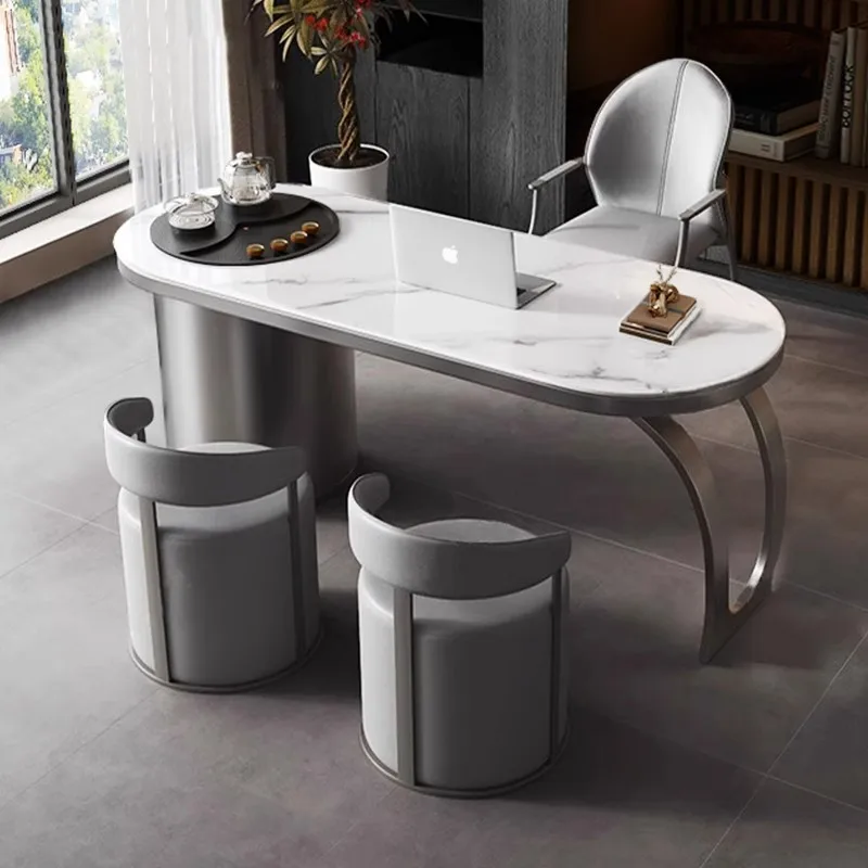 

Light Luxury Rock Slab Tea Table Balcony Home Tea Table Modern Officer Combination Small Coffee Table Tea Integration