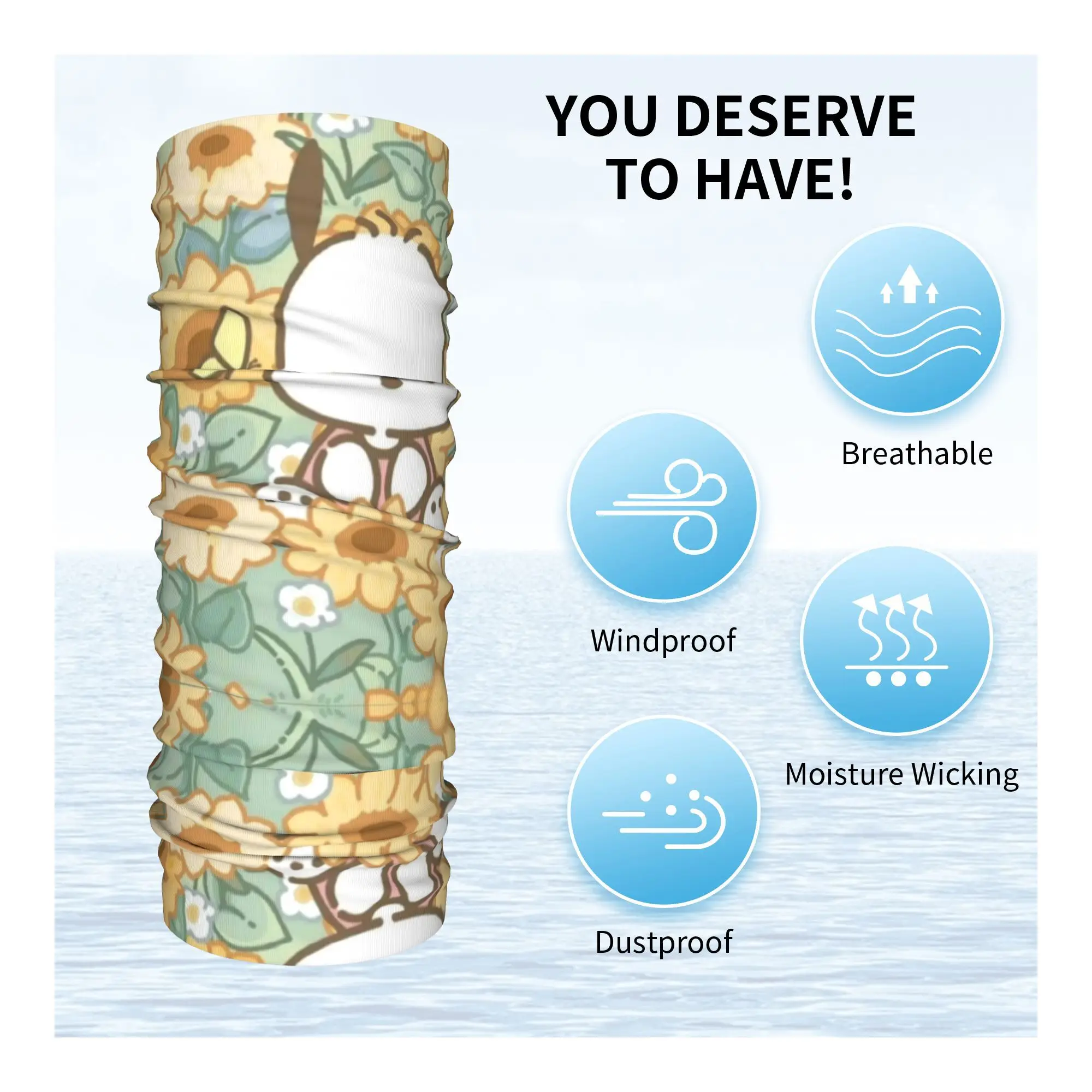 커스텀 포차코 귀여운 애니메이션 반다나 겨울 넥워머 남성용 방풍 랩 페이스 스카프 스키용 귀여운 만화 게이터 헤드밴드