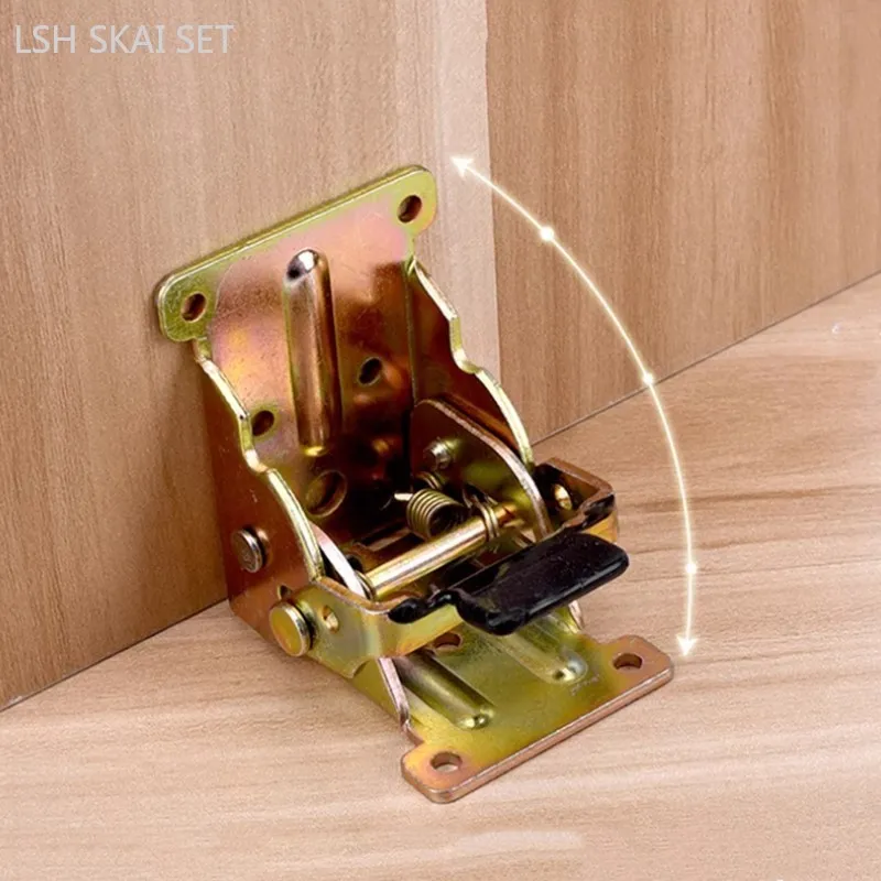 Stainless Steel 45/90 Degree Self-locking Folding Hinge Coffee Table Bed Chair Leg Hinge Laminery Connector Furniture Hardware