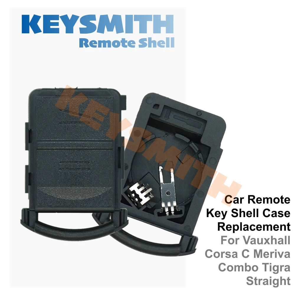 Keysmith 2 Button Remote Key Fob Case For Vauxhall Corsa C Meriva Combo Tigra Straight Car Key Shell Remote Control Case