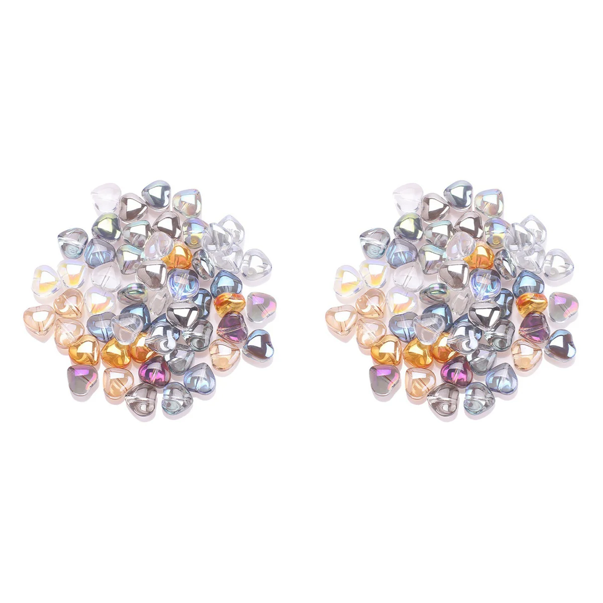 

A71P 200Pcs Heart Beads Glass Crystal Beads 8mm Spacer Beads Small Heart Shaped Beads for Jewelry Bracelet Making DIY Crafts