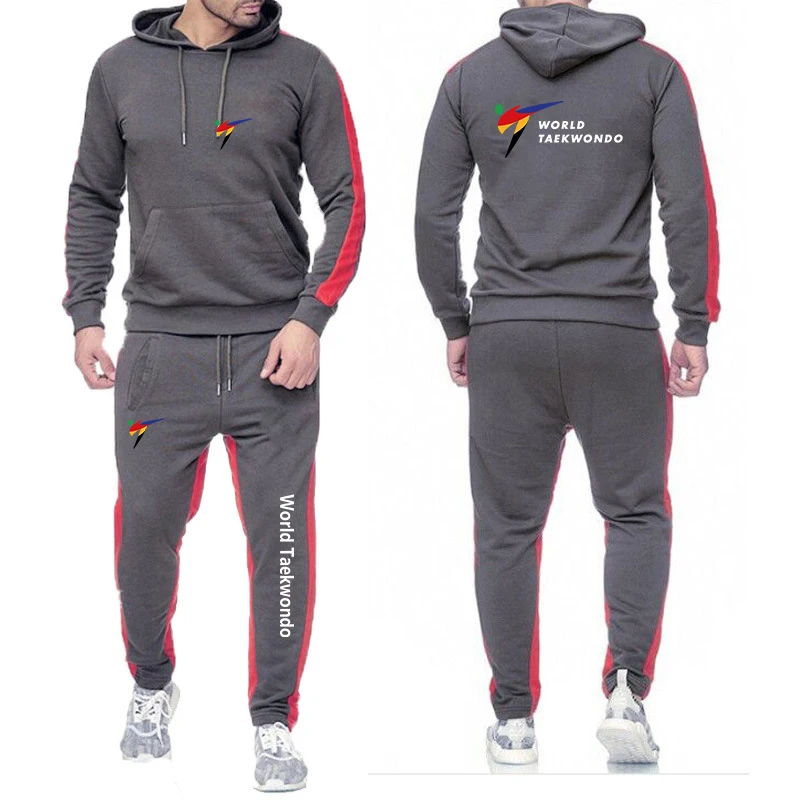 WTF World Taekwondo Federation 2022 Men\'s New Hoodies Sportswear Fashionable Comfrtable Casual Hoodies Tops+Pants Harajuku Suit