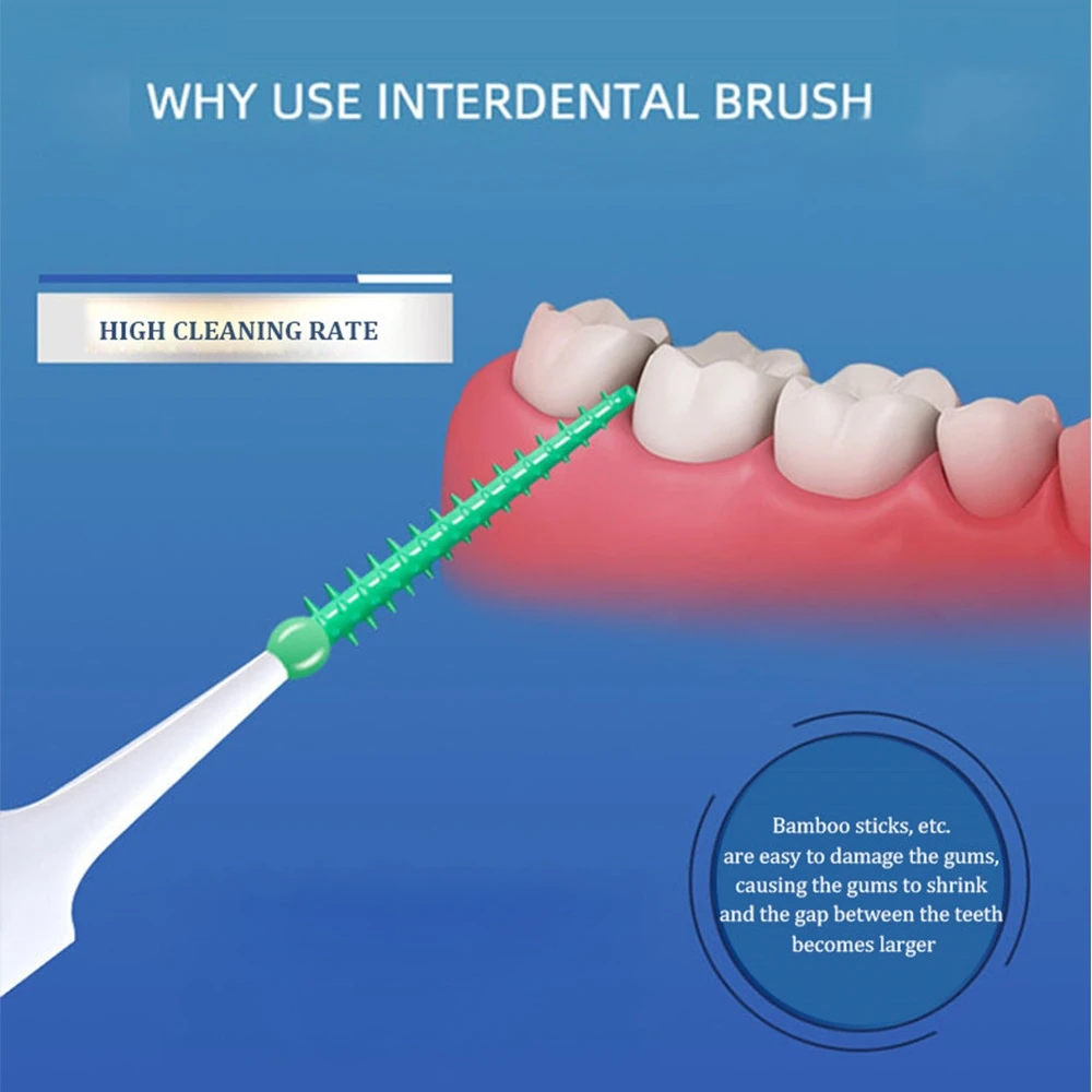 40 ~ 150 قطعة فرشاة سيليكون بين الأسنان المتاح خيط تنظيف الأسنان يختار تنظيف بين الأسنان لينة هيلو الأسنان هدفين فرشاة مسواك #3