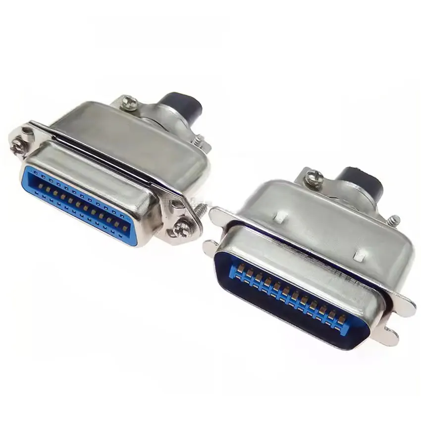 57 Series Centronics Connector Male Female CN24P Ribbon Computer Printer Cable Mount Adapters with Mental Cover