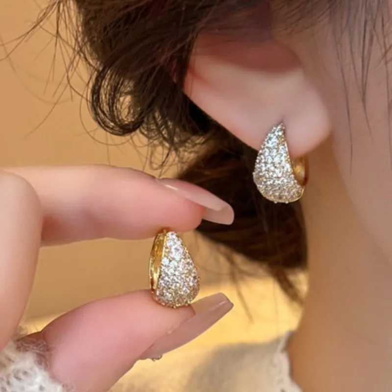 VENTFILLE 925 Sterling Silver Droplet Earrings for Women Zircon Ear Wire Temperament Gorgeous Elegant Jewelry Gift Dropshipping