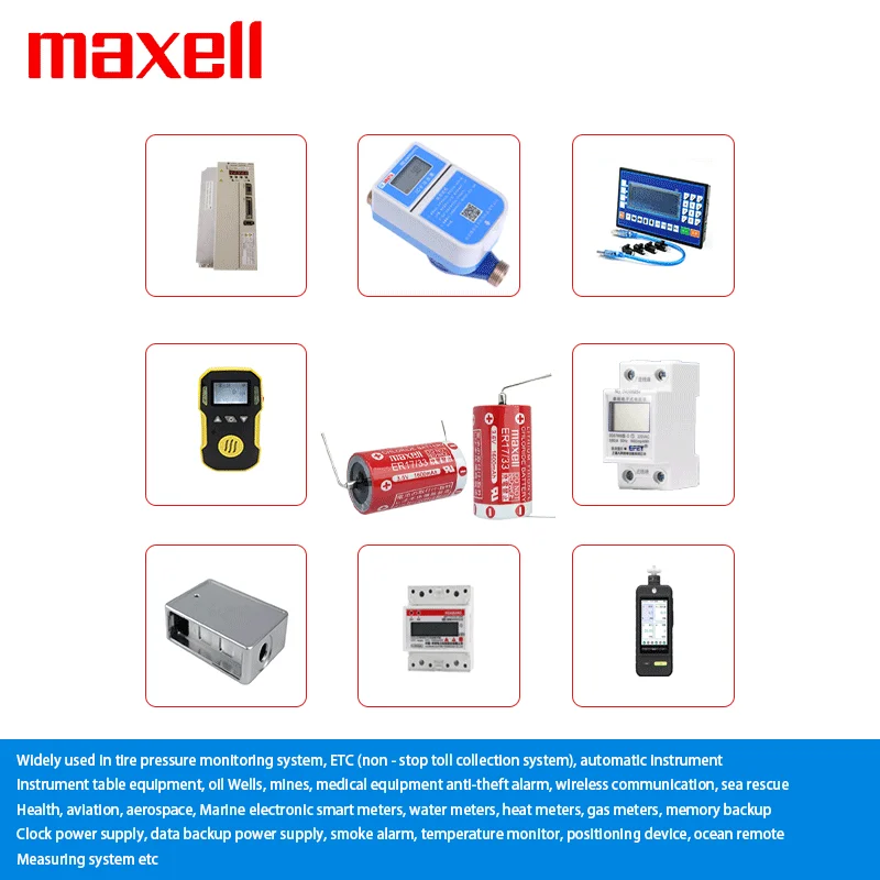 Maxell 1 pz 3.6v 1600mah ER17/33 ER1733 con spina a 2 fori controllo industriale sistema di allarme CNC batteria al litio spina personalizzabile