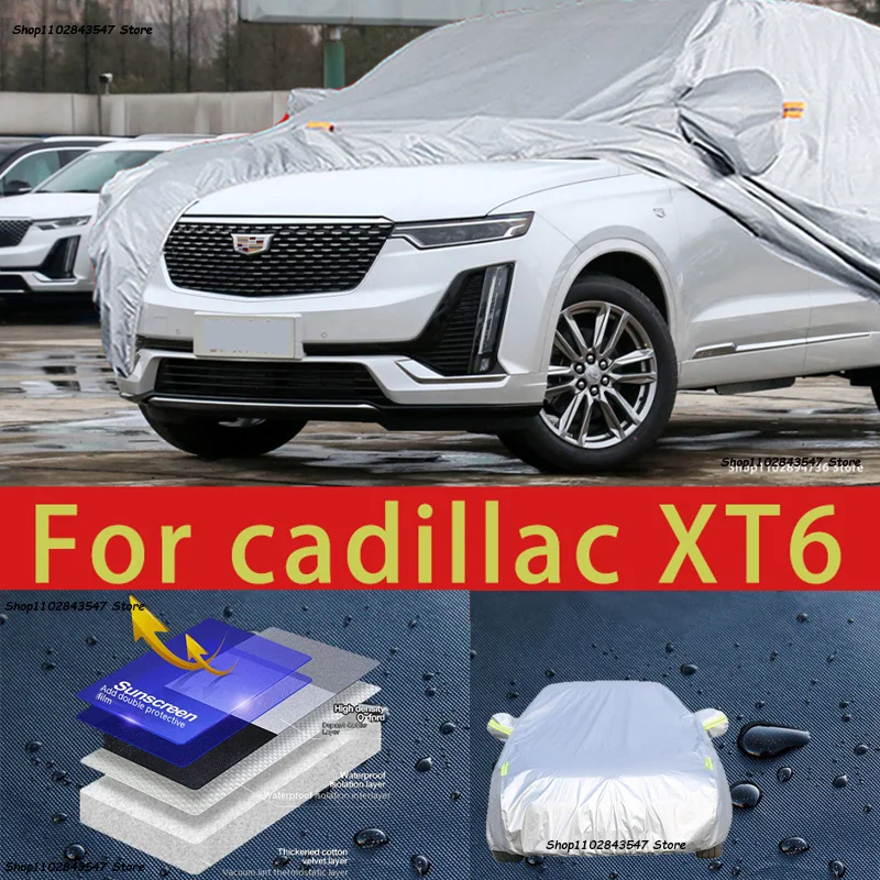 

For cadillac XT6 Outdoor Protection Full Car Covers Snow Cover Sunshade Waterproof Dustproof Exterior Car accessories