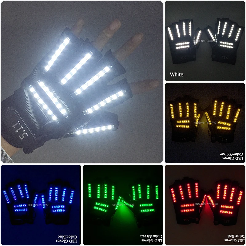 Cool Fashion  Performance Lighting Party Supplies  Luminous LED Gloves Rave Dance Party Supplies Flashing In The Dark