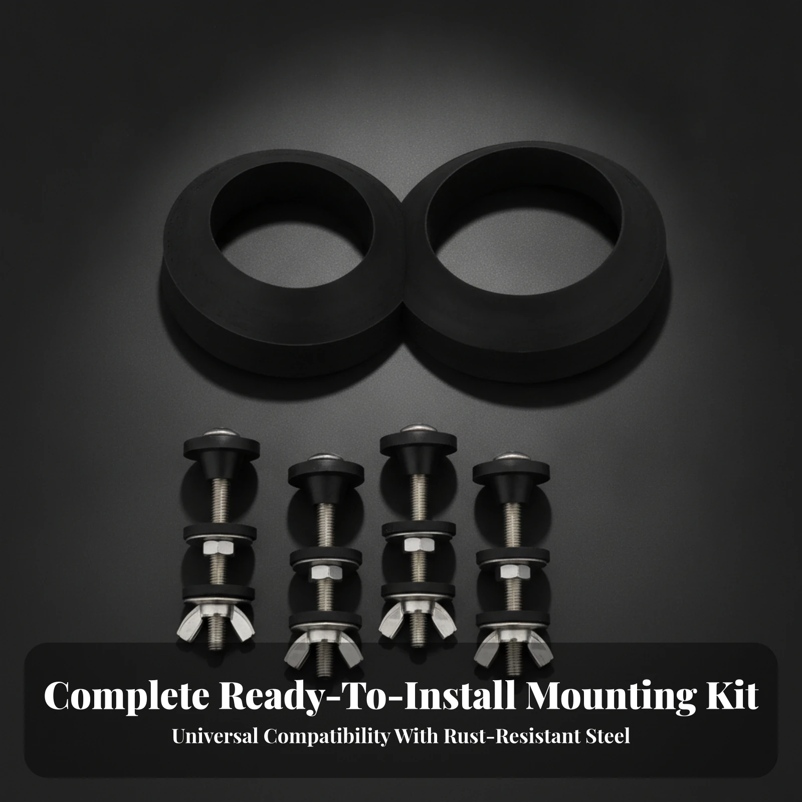 4 Pieces Toilet Tank Bolt and Gasket Kit Easy Hand-Tightening Toilet Tank Bolts and Rubber Gaskets Hardware Complete
