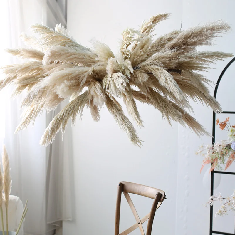 

80cm Big Pampas Grass Fluffy Dried Flower Arrangement Wedding Wall Hanging Decoration Natural Dried Plants Flowers Bouquet Decor