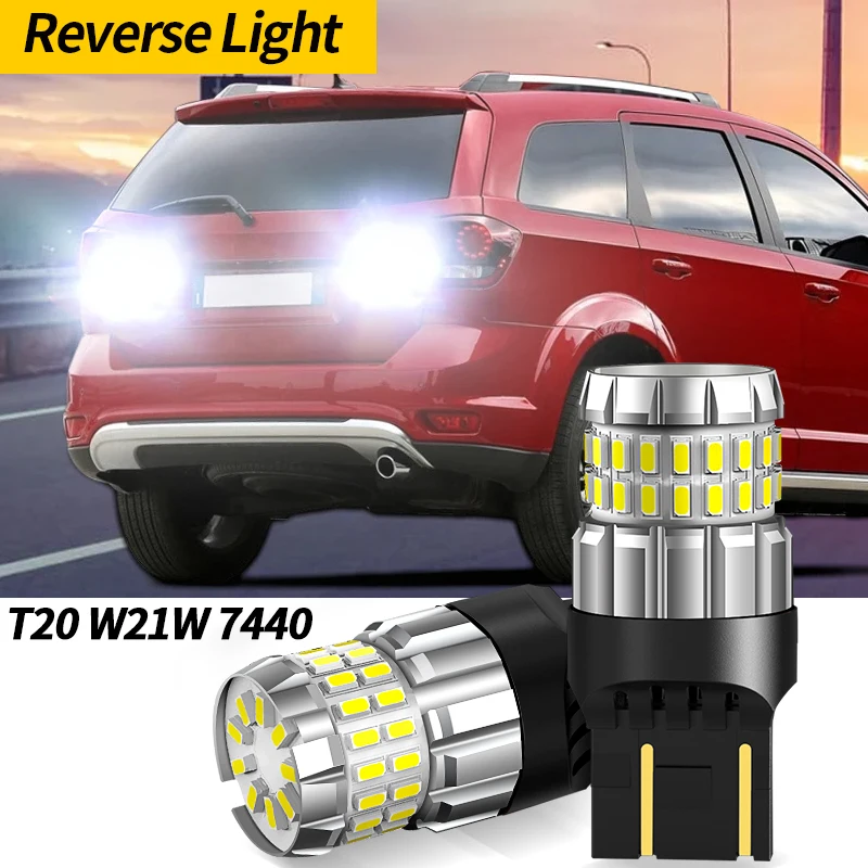 2pcs LED Reverse Light Blub W21W 7440 T20 Canbus Backup Lamp For Fiat 124 Spider Freemont 2011 2012 2013 2014 2015 2016 2017