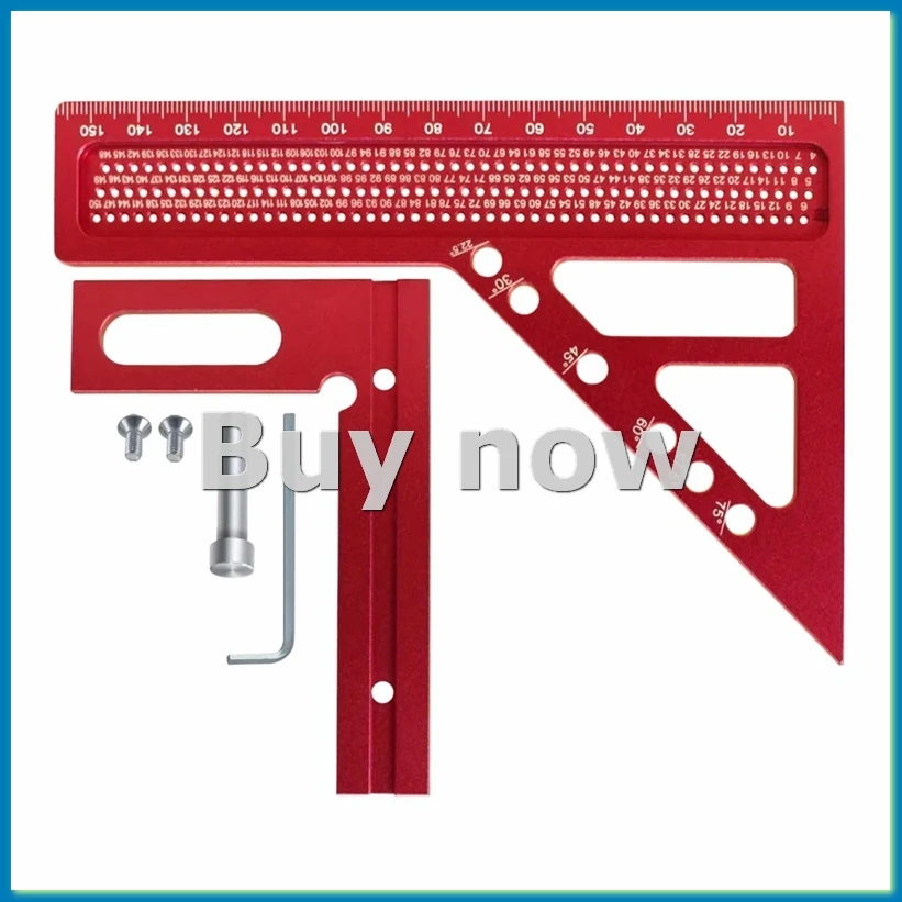 Woodworking Triangular Hole Ruler with Angle Locating Pin and T-Marking Hole Multi-Angle Measuring Tool-A75P