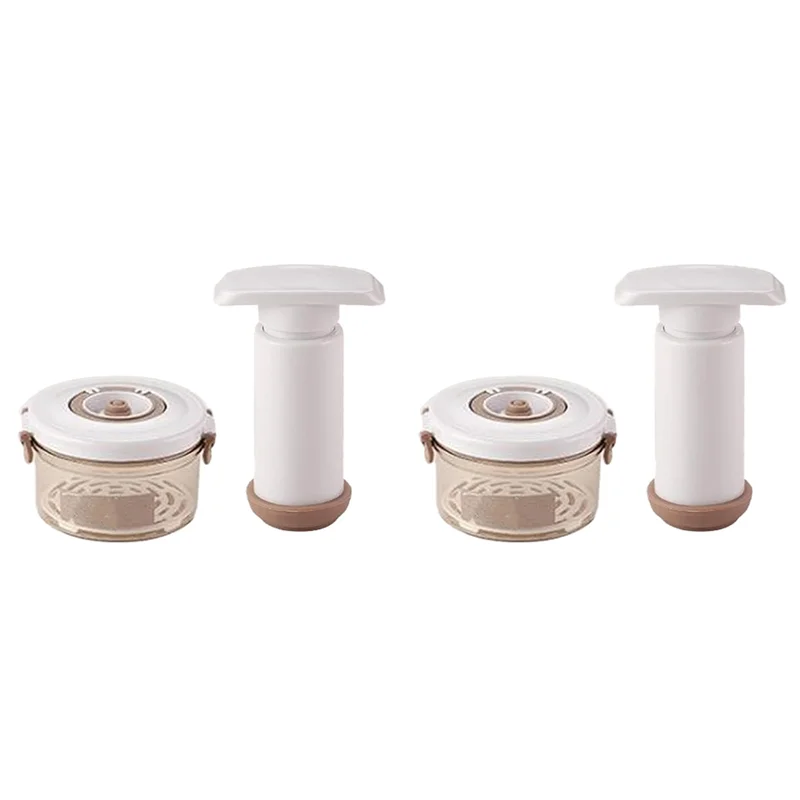 

A7THK-2X Vacuum Containers For Food Storage With Manual Pump, Portable Pantry Universal Vacuum Sealer 630ML