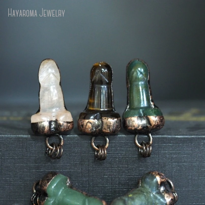 12Pcs Antique Bronze Color Soldered Tin Alloy Crystal Penis Fertility Amulet Wholesale Pendant PM45168