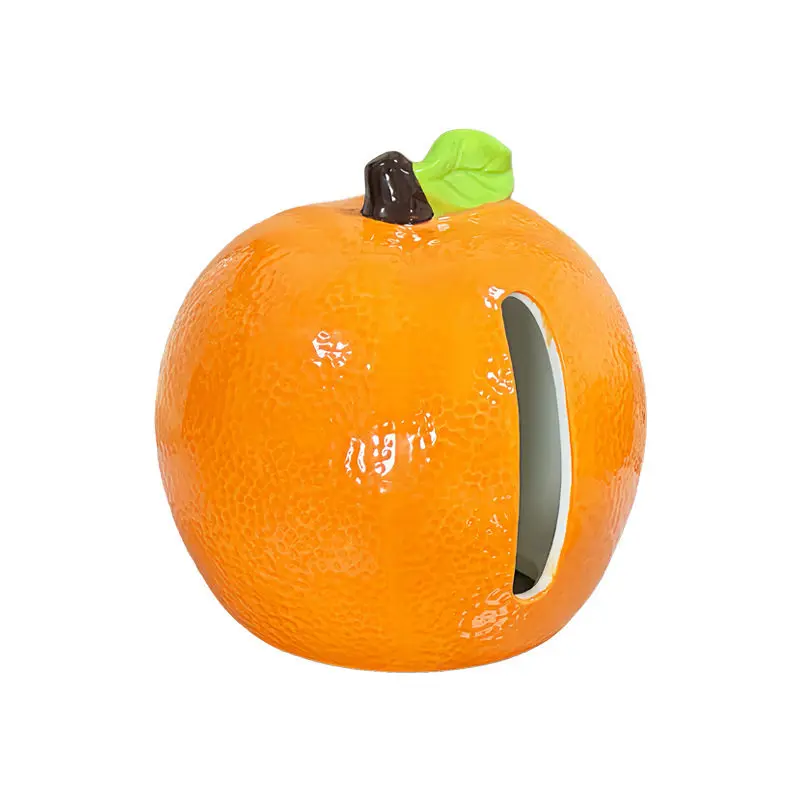 

LTT Big Orange Italian Tissue Box Household Living Room Coffee Table Carton Desktop Decoration Ornament
