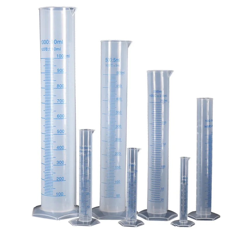 1PC Blue Scale Measuring Cup Graduated Cylinder Liquid Laboratory Measuring barrel PP Acid Alkali Resistance100/250 /500 /1000ml