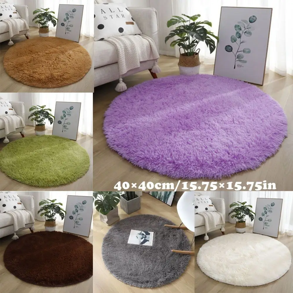 Weiche Wohnzimmerteppiche Rutschfeste Verdickte Flauschige Teppiche 40cm Einfarbige Flauschige Shaggy Runde Teppiche