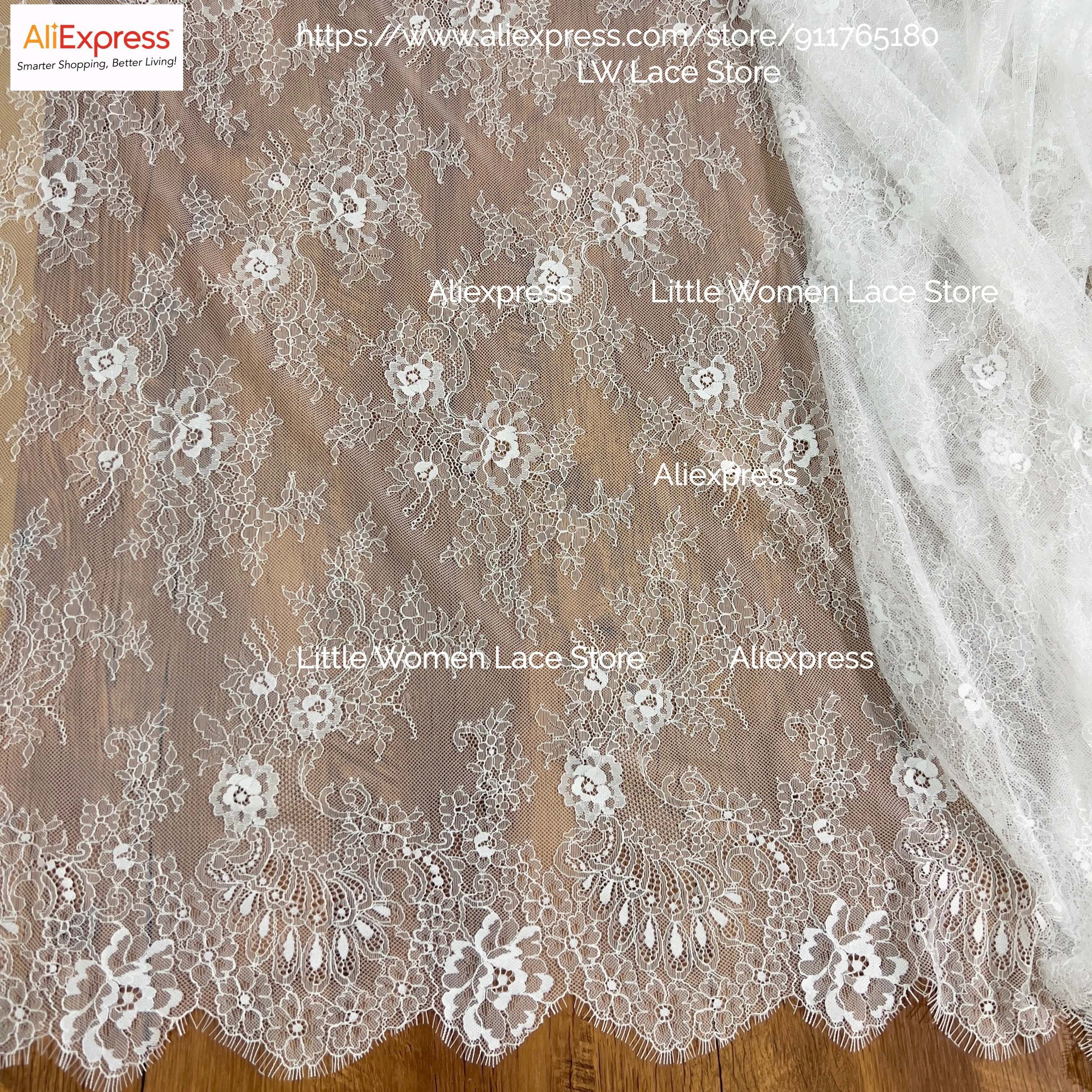 Classic Design Off White French Chantilly Lace Panel 1.5x3M Quality Soft Lace Clothes Sewing Kitchen DIY Lace 2025 Premium