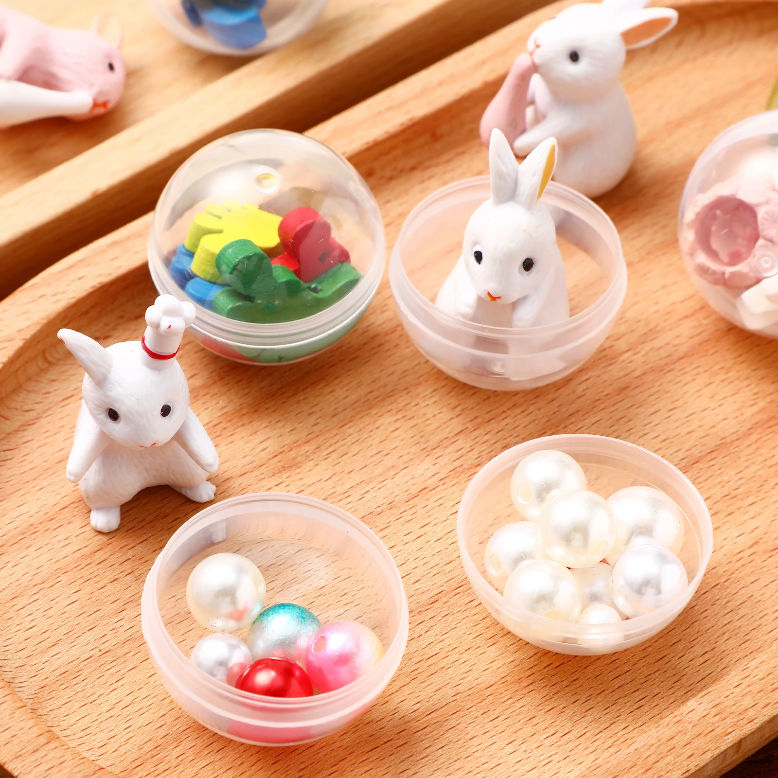 Cápsulas de plástico transparente Gumball Machine, Bolas Desktop Claw Toy, Baby Vending Machines, Ornamentos infantis, 100 Pcs