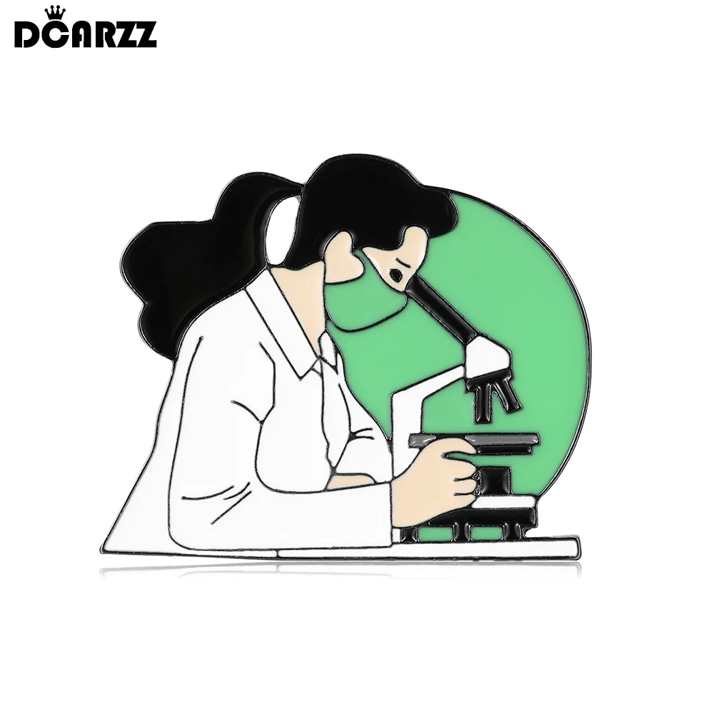 

DCARZZ Microscope Scientist Enamel Brooch Lab Biology Medical Pin Backpack Lapel Badge Accessories for Laboratory Lover