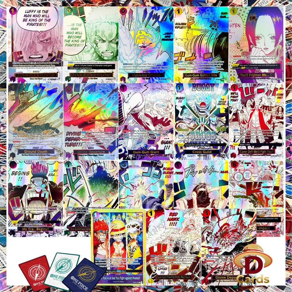 Novo Conjunto Completo de Cartas de Evento One Piece em Inglês, Cartas de Arte Alternativa de Manga, Réplicas de Cartas de Coleção de Anime OPCG com Textura Metalizada