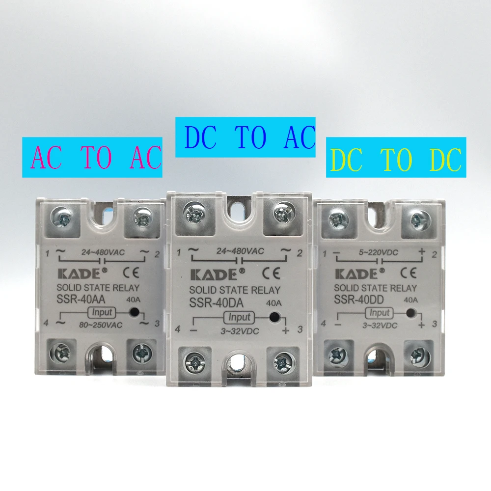 SSR-25DA SSR-40DA SSR-40AA SSR-40DD SSR 10A 25A 40A 60A 80A 100A DD DA AA Solid State Relay Module for PID Temperature Control