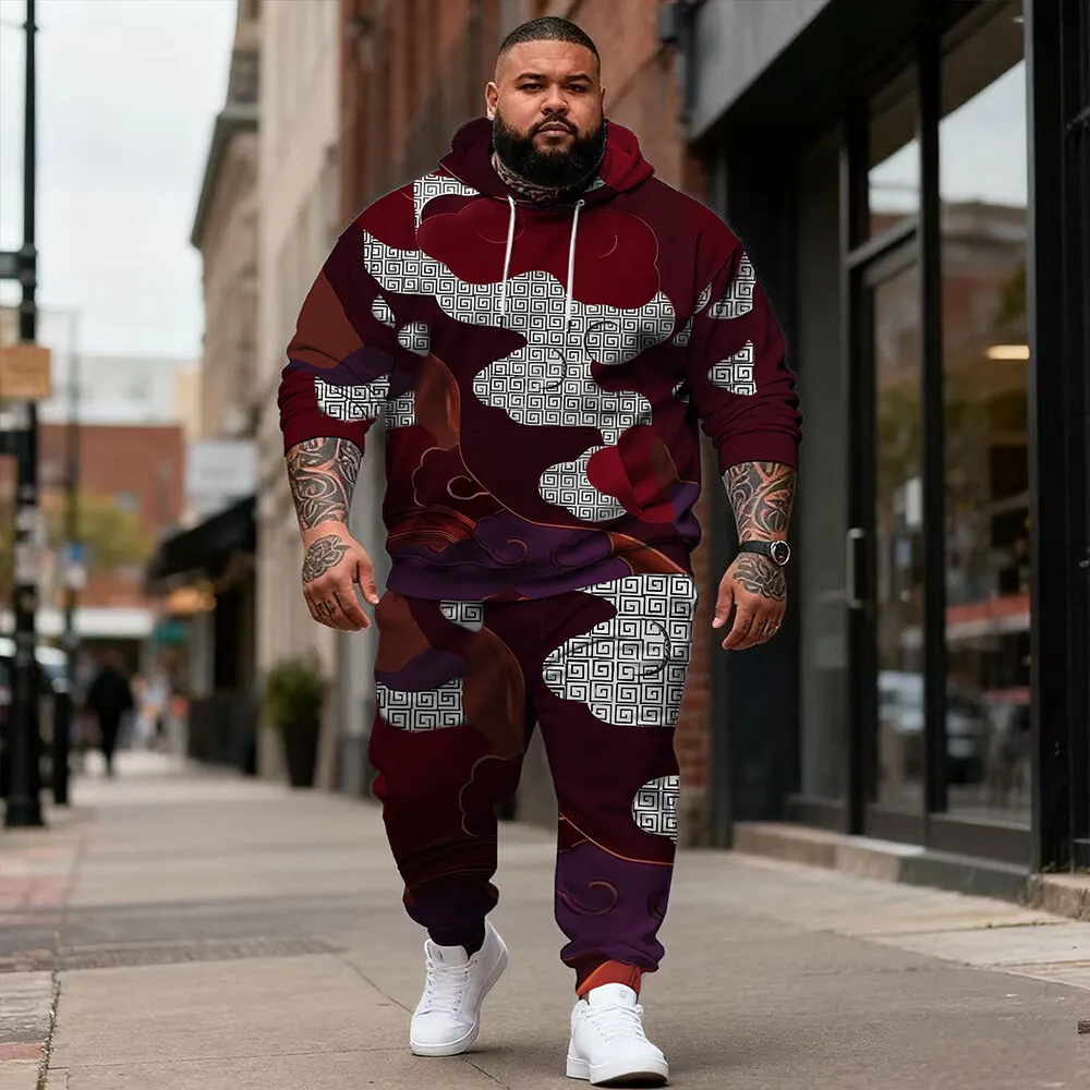 

S-9xl Мужская клетчатая толстовка больших размеров большого и высокого размера — простой вариант, прочный наряд из двух предметов, добавляет вневременное очарование для повседневного повседневного образа