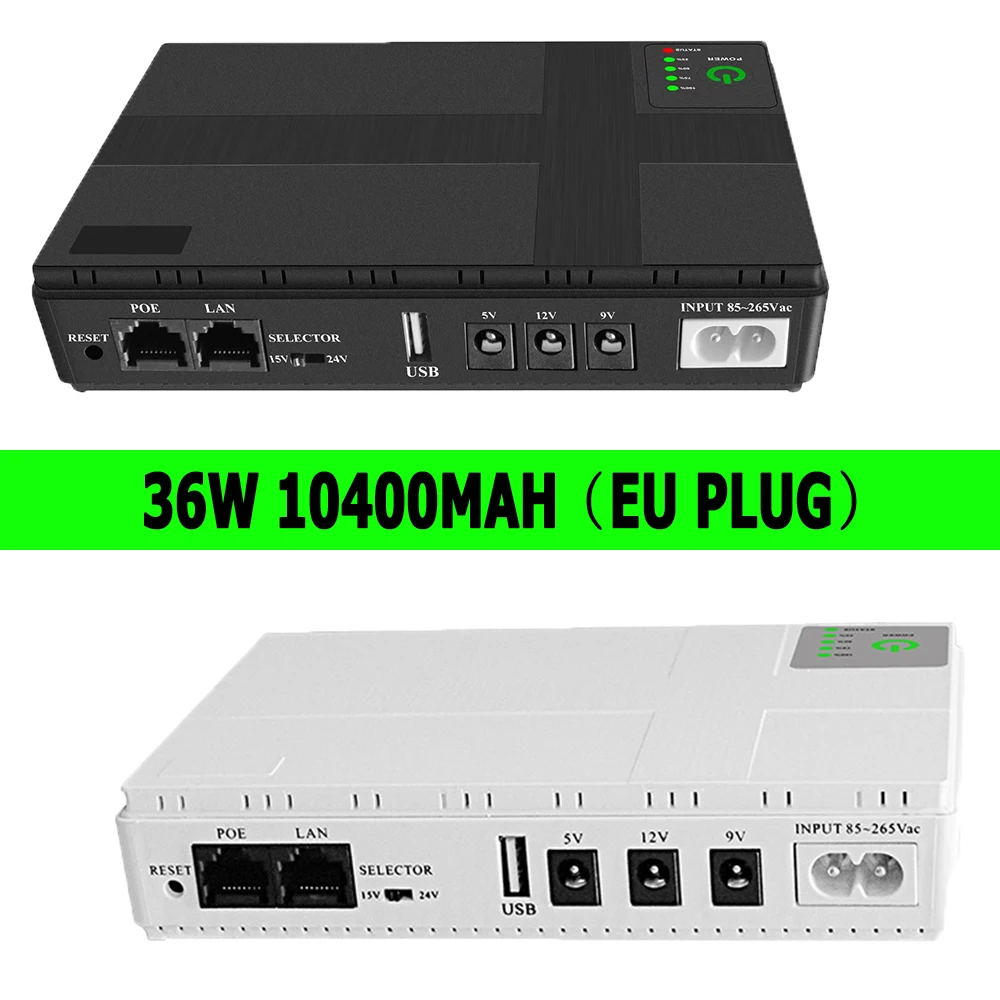 مصدر طاقة غير منقطع لجهاز التوجيه ، شاشة بصرية للقطط ، UP ، مصدر طاقة احتياطي ، DC1036P ، 36W ، 5V ، 9V ، 12V ، 24V ، mAh ، DC #1