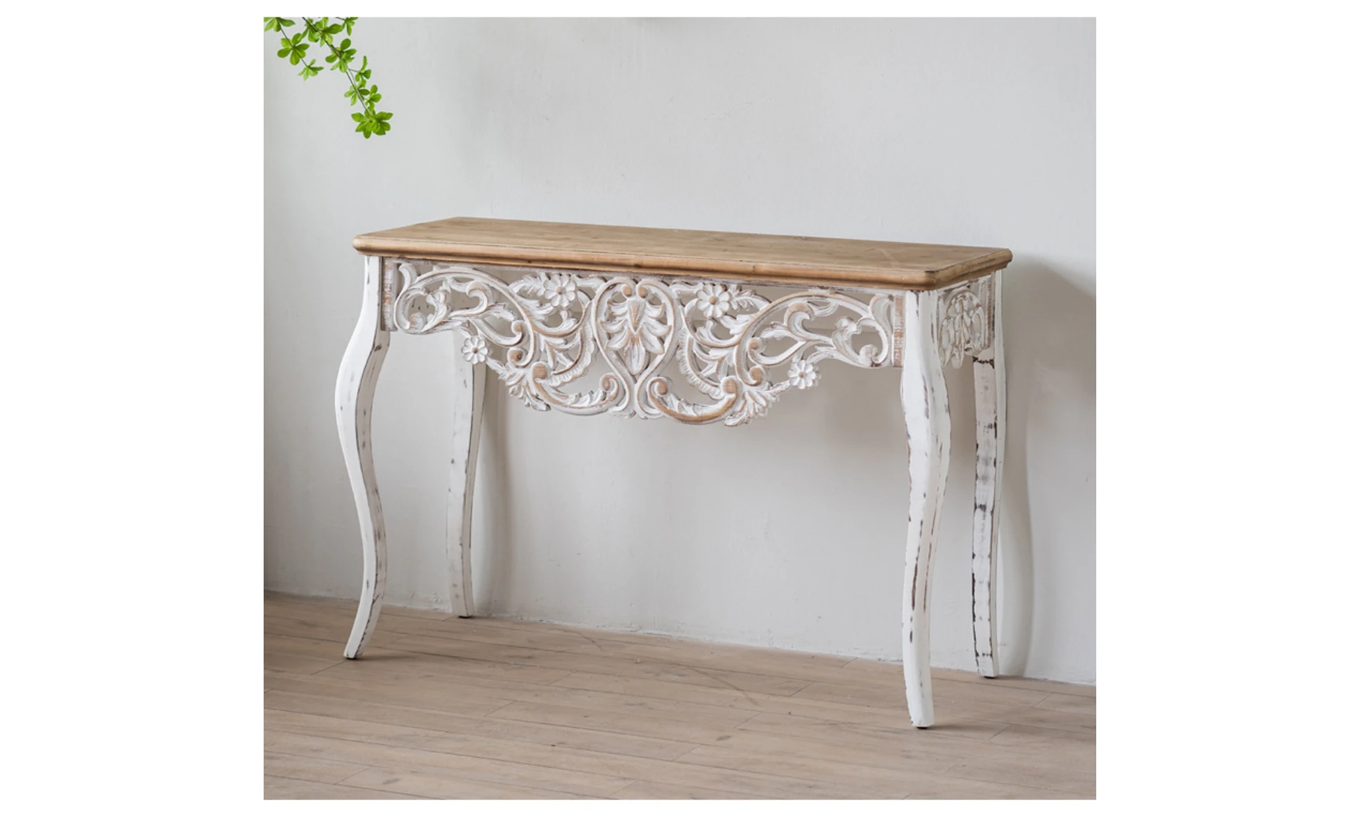 French Vintage Console Table Rectangular Solid Wood Top Wood Console Table Furniture Piece Cabriole Legs for Entryway French Vintage Console Table Rectangular Solid Wood Top Wood Console Table Furniture Piece Cabriole Legs for Entryway