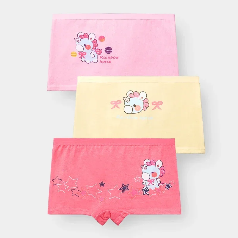 

5PCS Big Kids' 95% Cotton Underwear, Cute Printed Children Boxer Shorts, Thin Summer Underpants for Girls, Little Girls and Todd