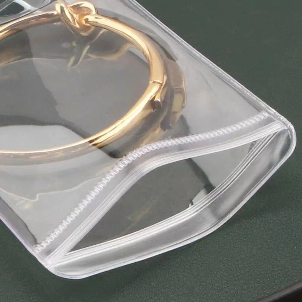 100 Stück kleine transparente PVC-Schmuckaufbewahrungsbeutel, kleine Zubehör- und Perlenverpackung, Anti-Oxidationsbeutel, selbstverschließende Plastiktüten – Detail 3