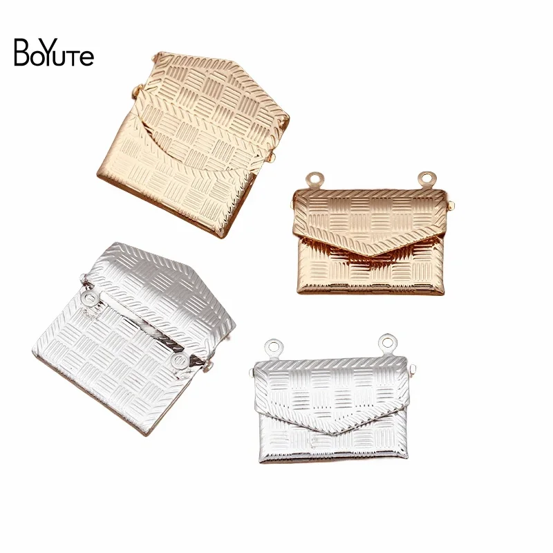 BoYuTe (10 Pieces/Lot) 15*20*4MM Envelope Shaped Photo Locket Pendant Vintage Floating Locket Charms for Jewelry Making