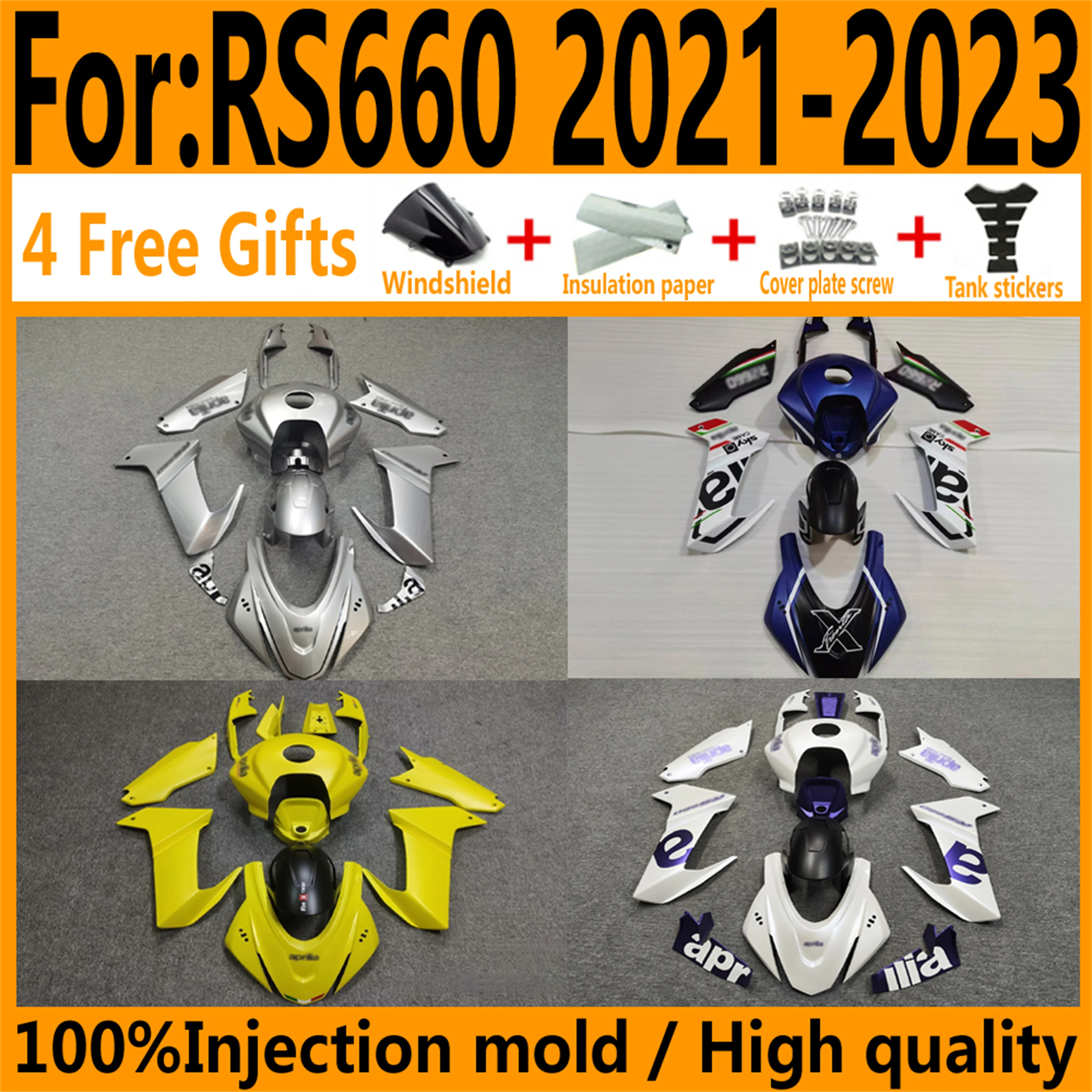 RS660 Motorcycle ASB Plastic Complete Fairing Injection Molding Kits For Aprilia RS 660 2020 2021 2022 2023 Full fairings